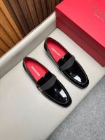 Ferragamo Black calfskin Leather Shoes-Ferragamo Man Business Leather Shoes